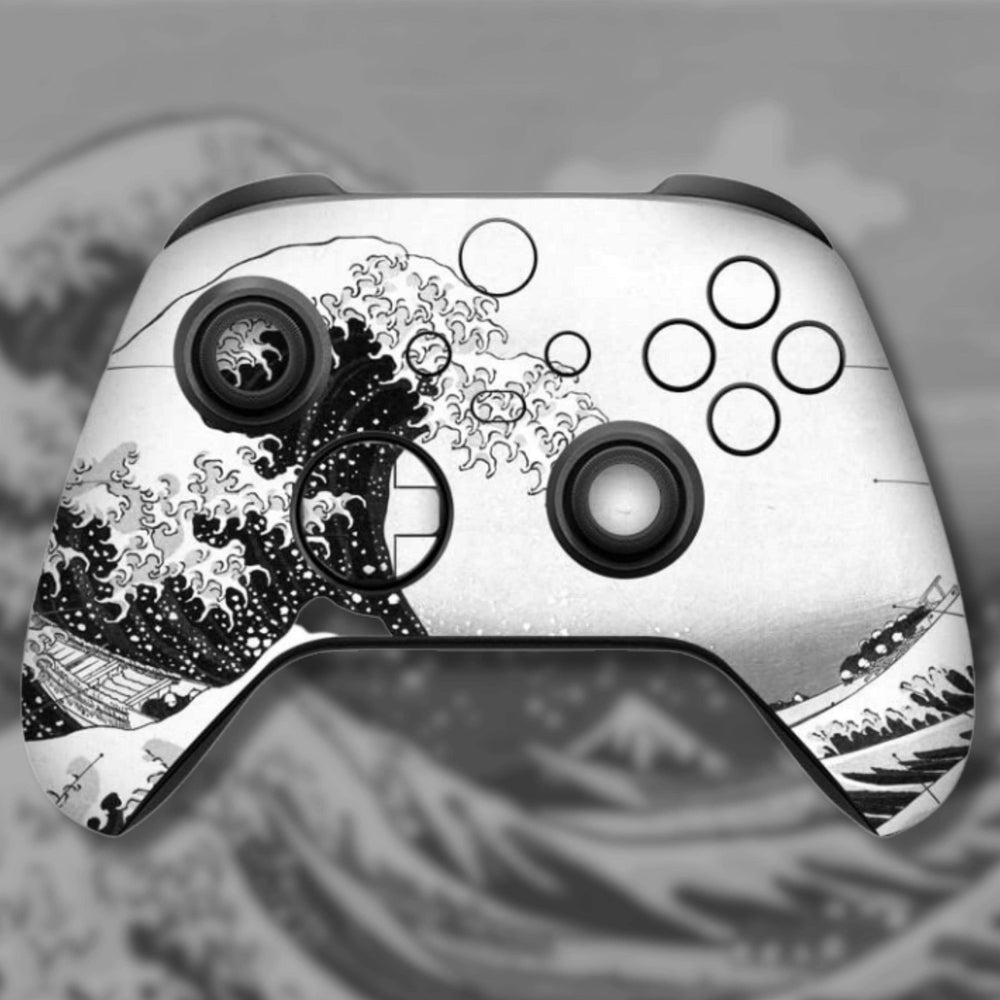 Load image into Gallery viewer, Wave Xbox Skin | Japanese Black White Vinyl for Xbox Series S or X
